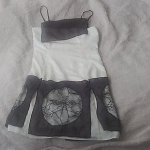 Mini dress silky and light with spider designs